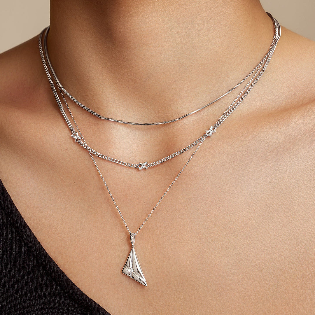 Silver Triangle Pendant Necklace - Ania Haie