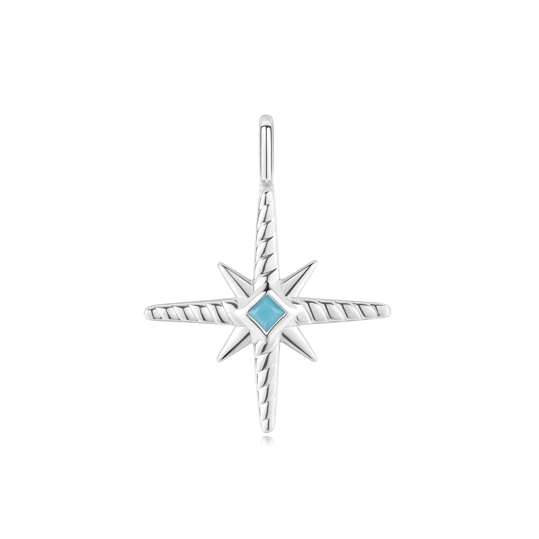 Silver Turquoise and Cubic Ziconia Star Charm - Ania Haie