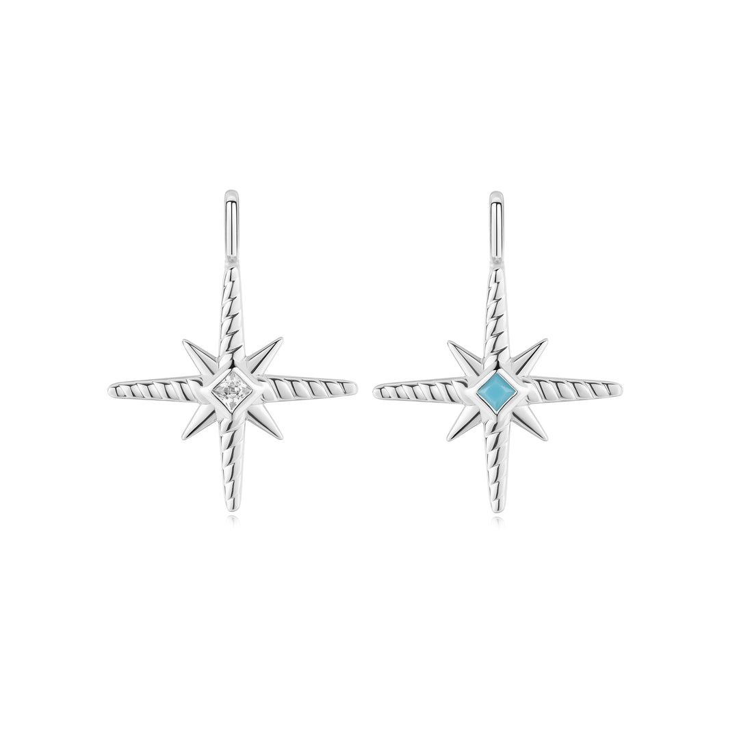 Silver Turquoise and Cubic Ziconia Star Charm - Ania Haie