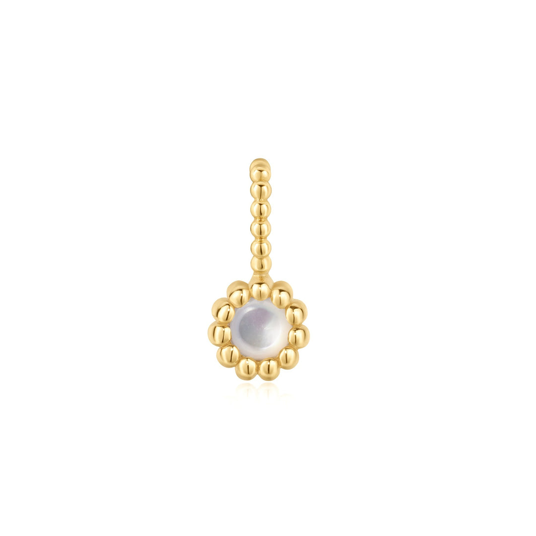 Gold Black Onyx and Mother of Pearl Charm - Ania Haie