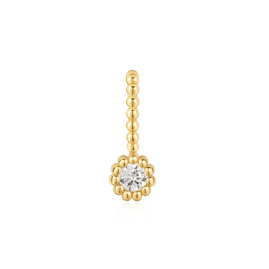 Gold Round Beaded Bezel Set Charm - Ania Haie