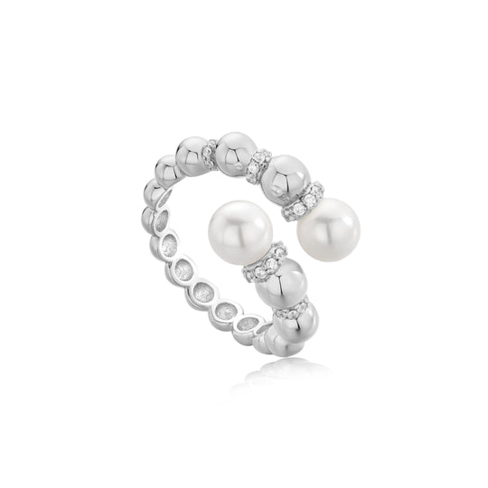 Silver Pearl Sparkle Wrap Ring - Ania Haie