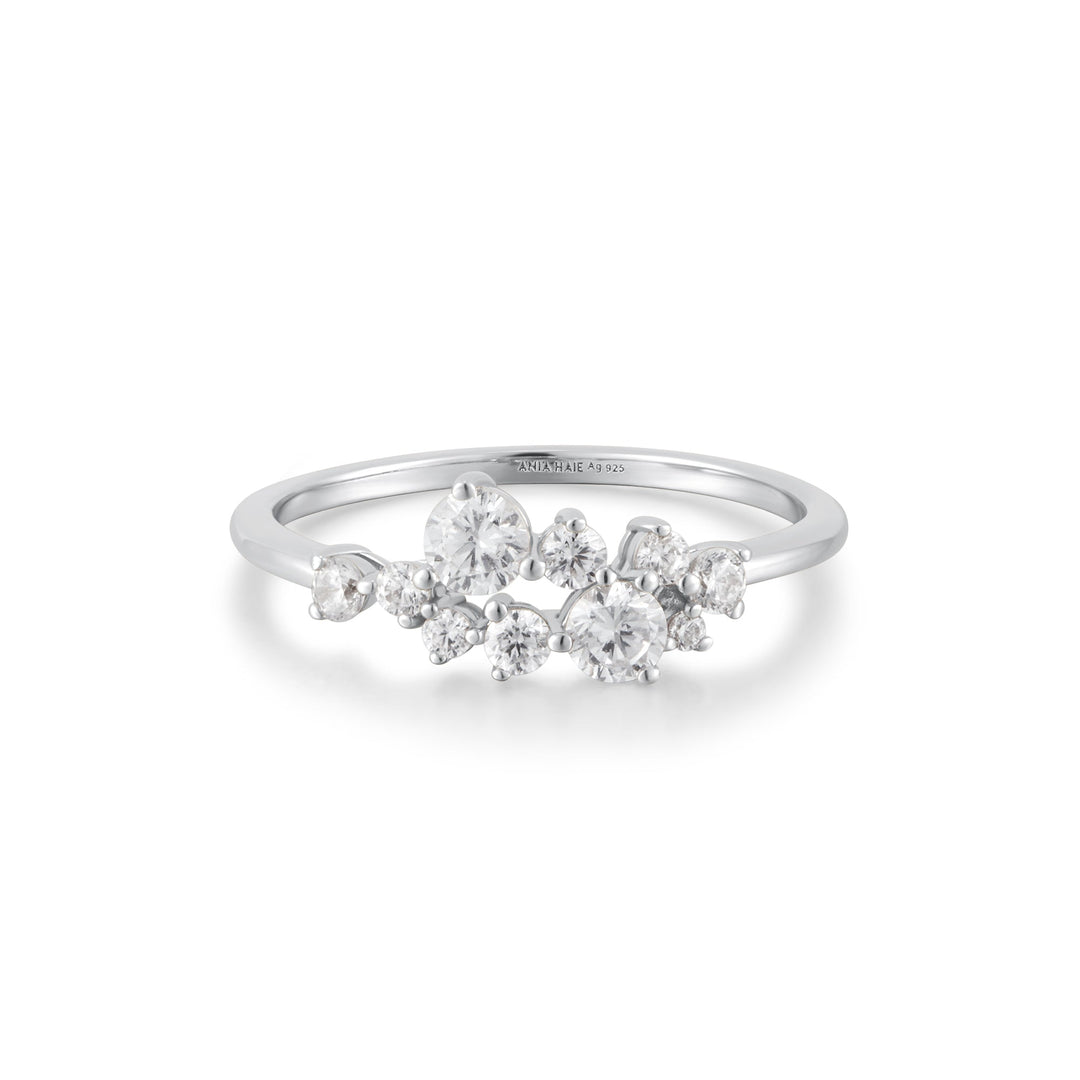 Silver Flower Cluster Pavé Ring - Ania Haie