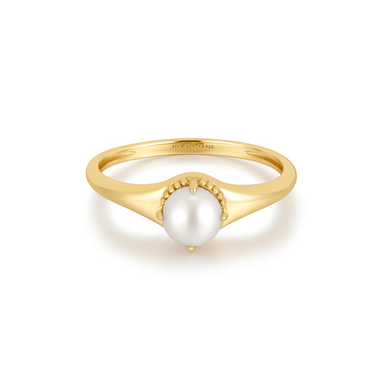 Gold Freshwater Pearl Stacking Ring - Ania Haie