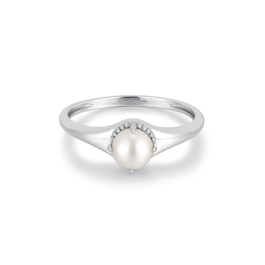 Silver Freshwater Pearl Stacking Ring - Ania Haie