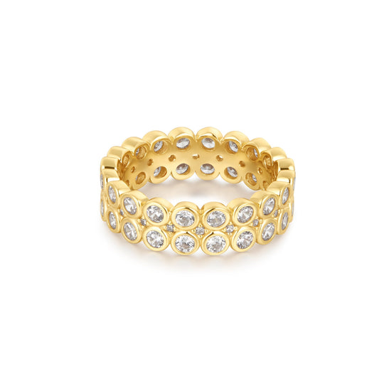 Gold Double Row Bezel Ring - Ania Haie