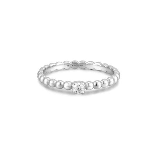 Silver Cubic Zirconia Round Dome Ring - Ania Haie