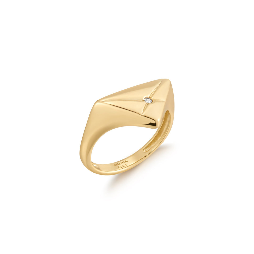 Gold Kiss Triangle Ring - Ania Haie