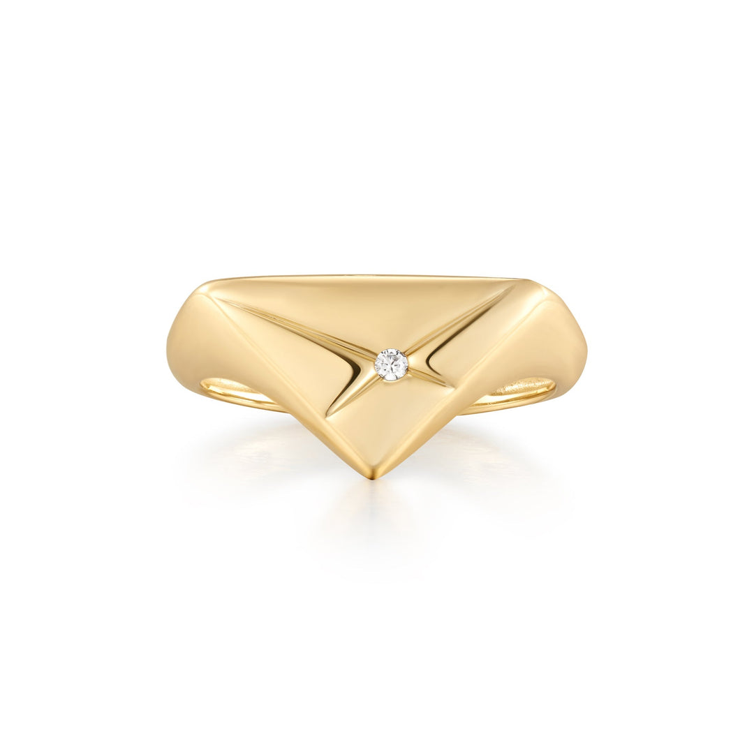 Gold Kiss Triangle Ring - Ania Haie