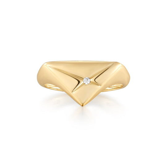 Gold Kiss Triangle Ring - Ania Haie