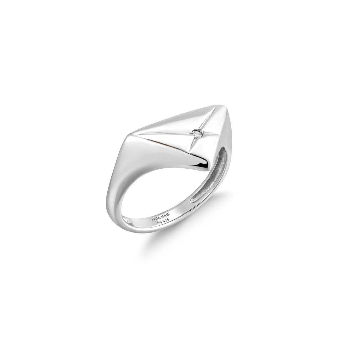 Silver Kiss Triangle Ring - Ania Haie