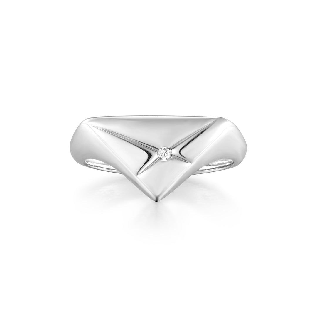 Silver Kiss Triangle Ring - Ania Haie