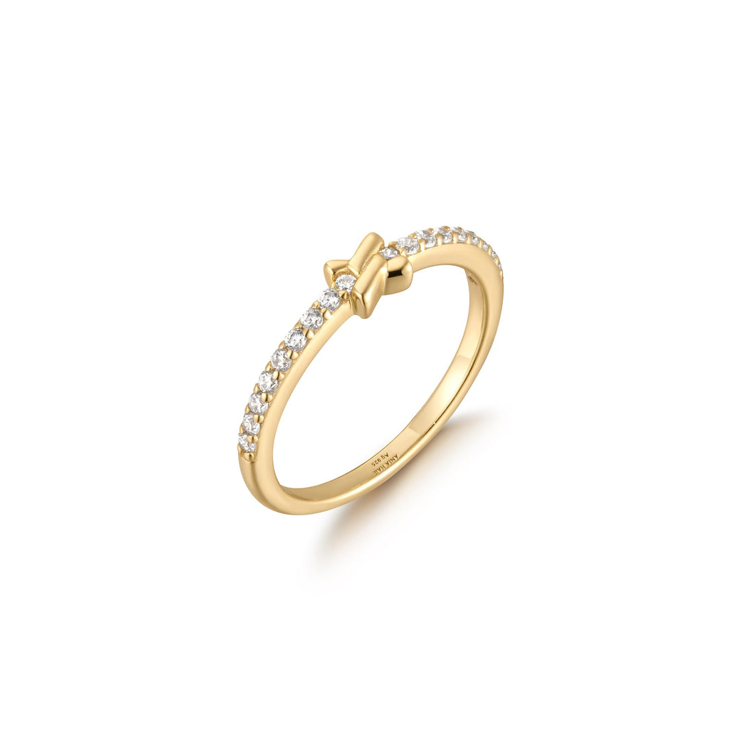 Gold Cross Cubic Zirconia Ring - Ania Haie