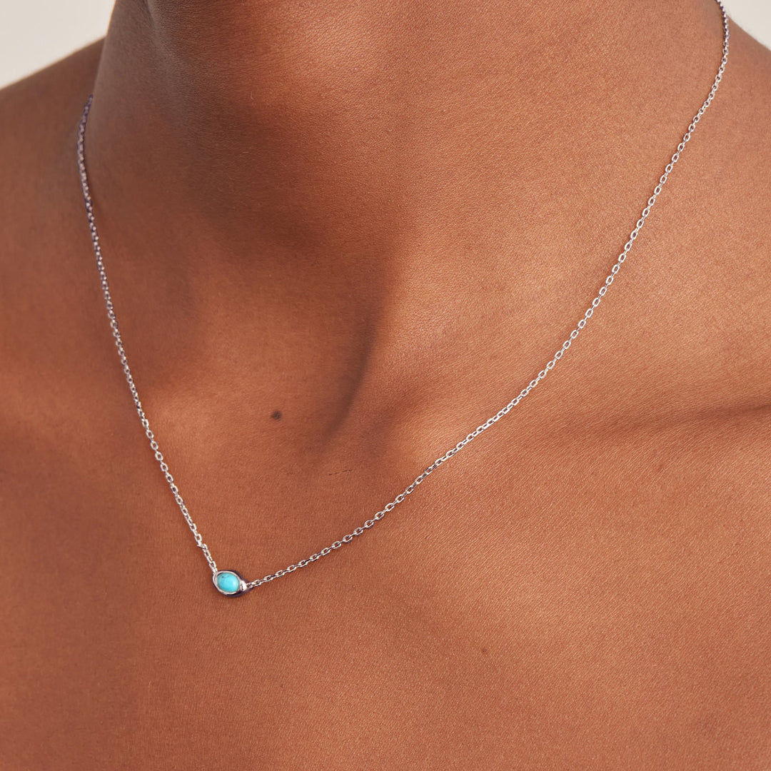 Silver Turquoise Wave Necklace - Ania Haie