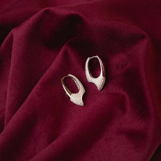 Silver Pavé Arrow Hoop Earrings - Ania Haie