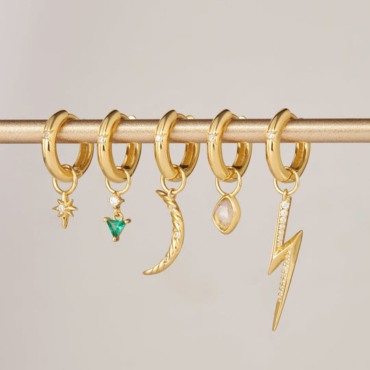 Gold Sparkle Drop Green Earring Charm - Ania Haie