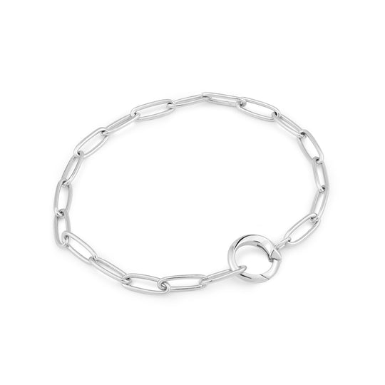 Silver Link Charm Chain Connector Bracelet - Ania Haie