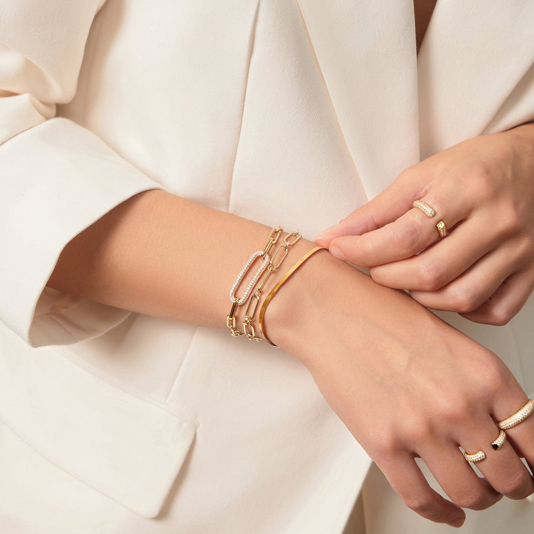 Gold Pavé Link Bracelet - Ania Haie