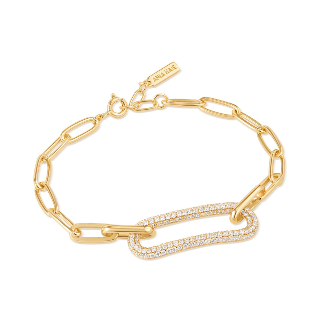 Gold Pavé Link Bracelet - Ania Haie
