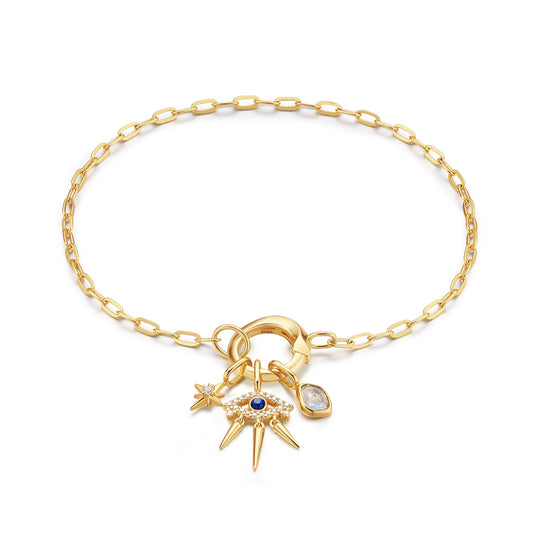 Gold Mini Link Charm Chain Connector Bracelet - Ania Haie