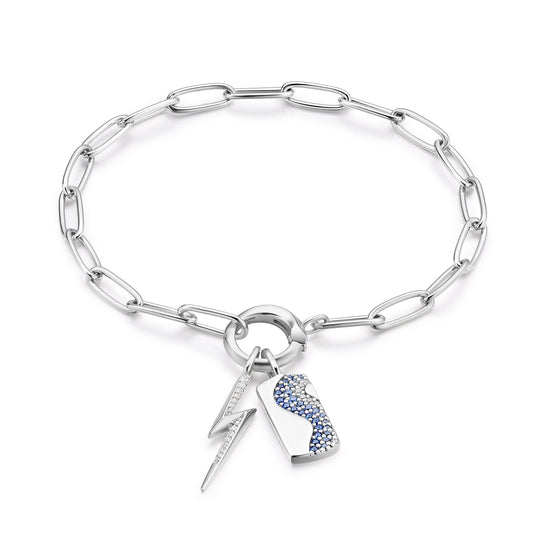 Silver Link Charm Chain Connector Bracelet - Ania Haie