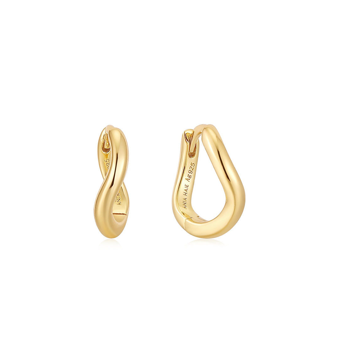 Gold Twist Huggie Hoop Earrings - Ania Haie