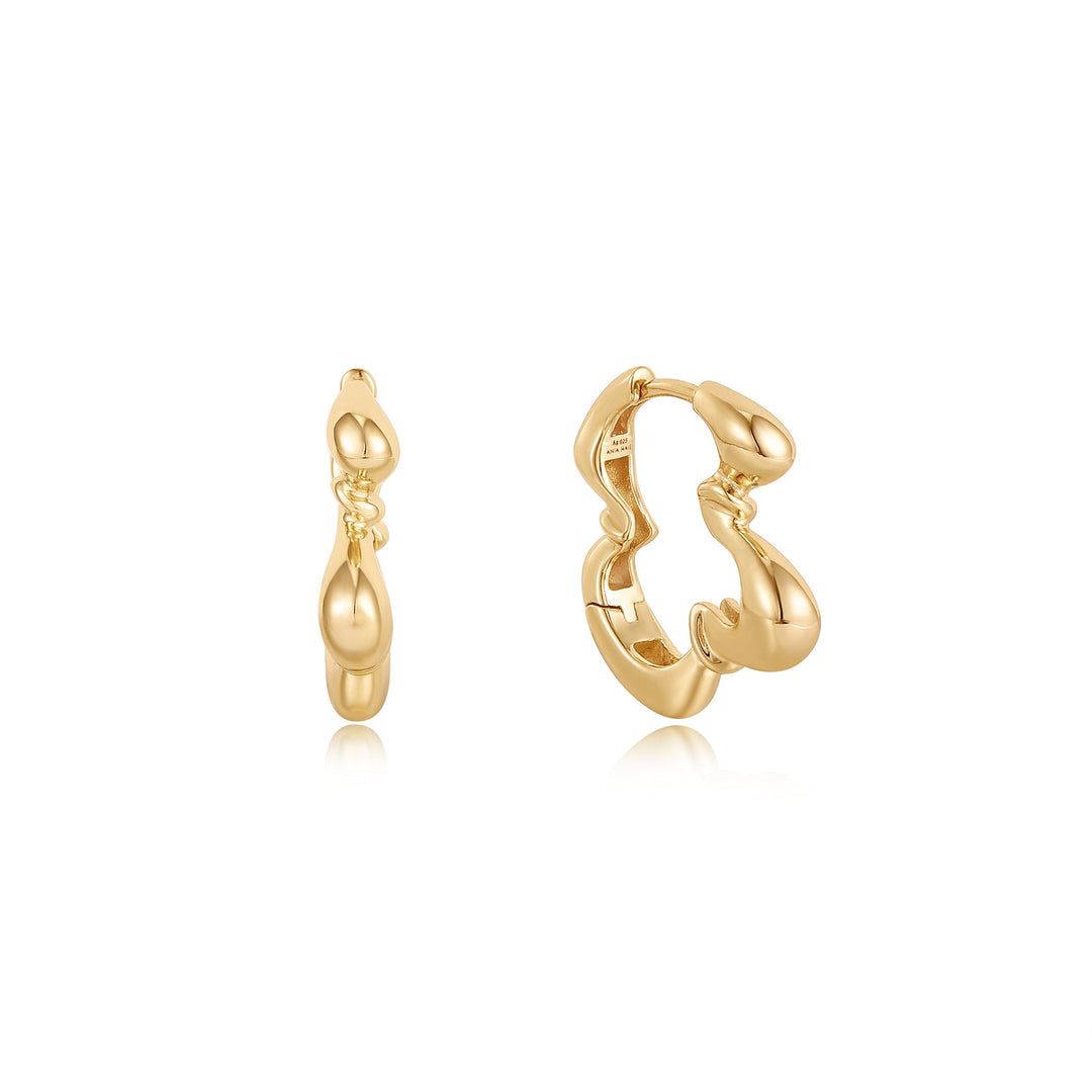 Gold Twisted Wave Hoop Earrings - Ania Haie