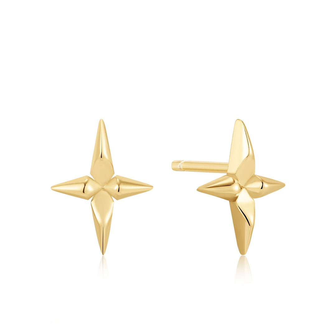 Gold Cross Stud Earrings - Ania Haie