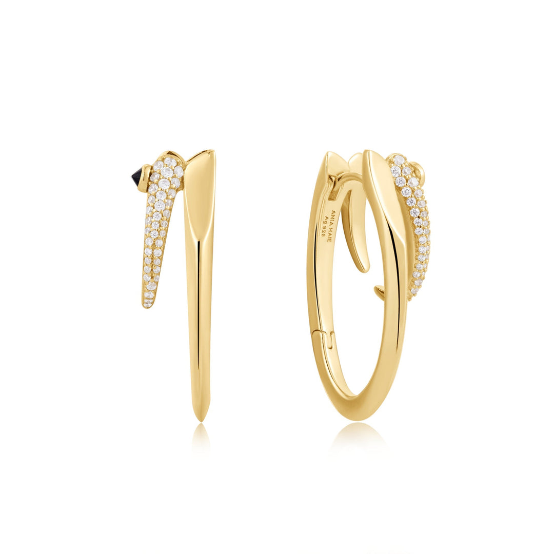Gold Sparkle Double Hoop Earrings - Ania Haie
