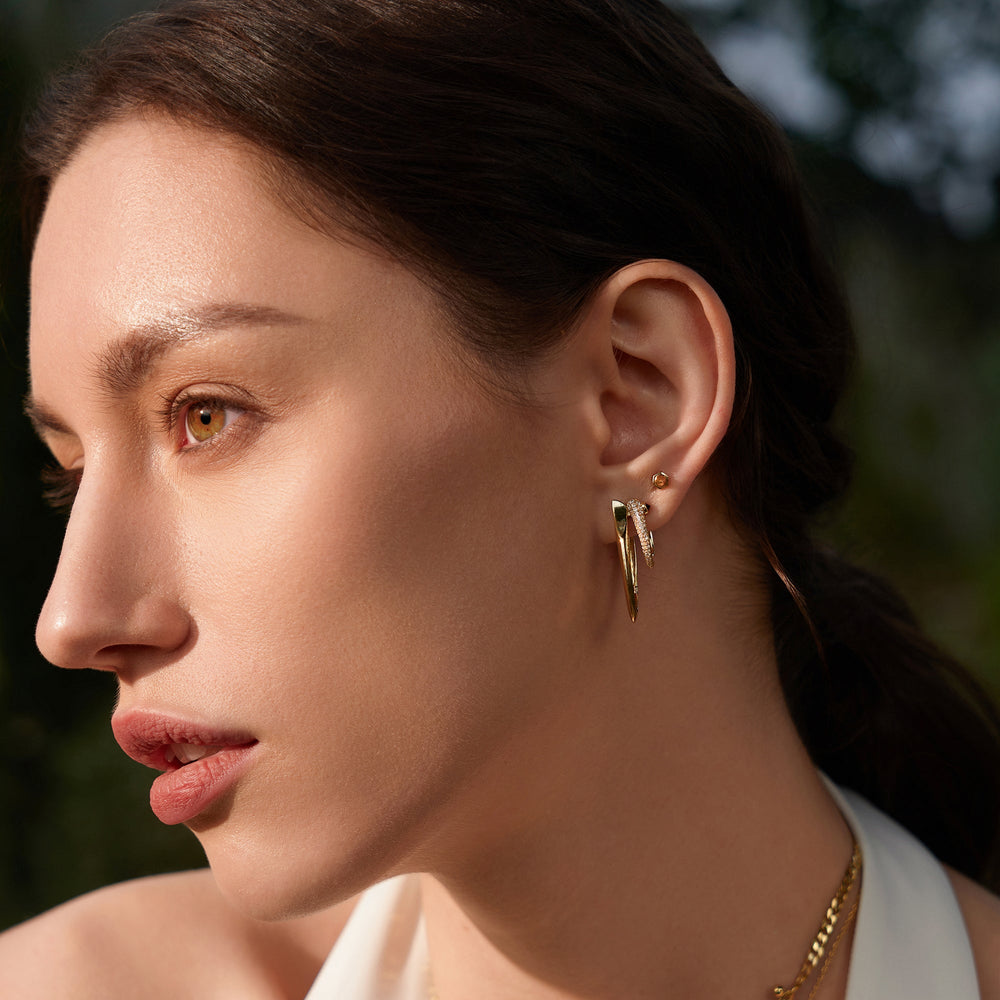 Gold Sparkle Double Hoop Earrings - Ania Haie