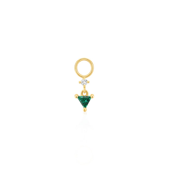 Gold Sparkle Drop Green Earring Charm - Ania Haie