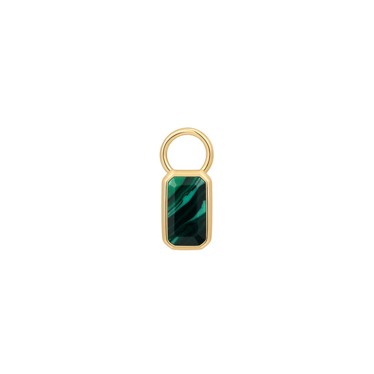 Gold Faceted Malachite Earring Charm - Ania Haie