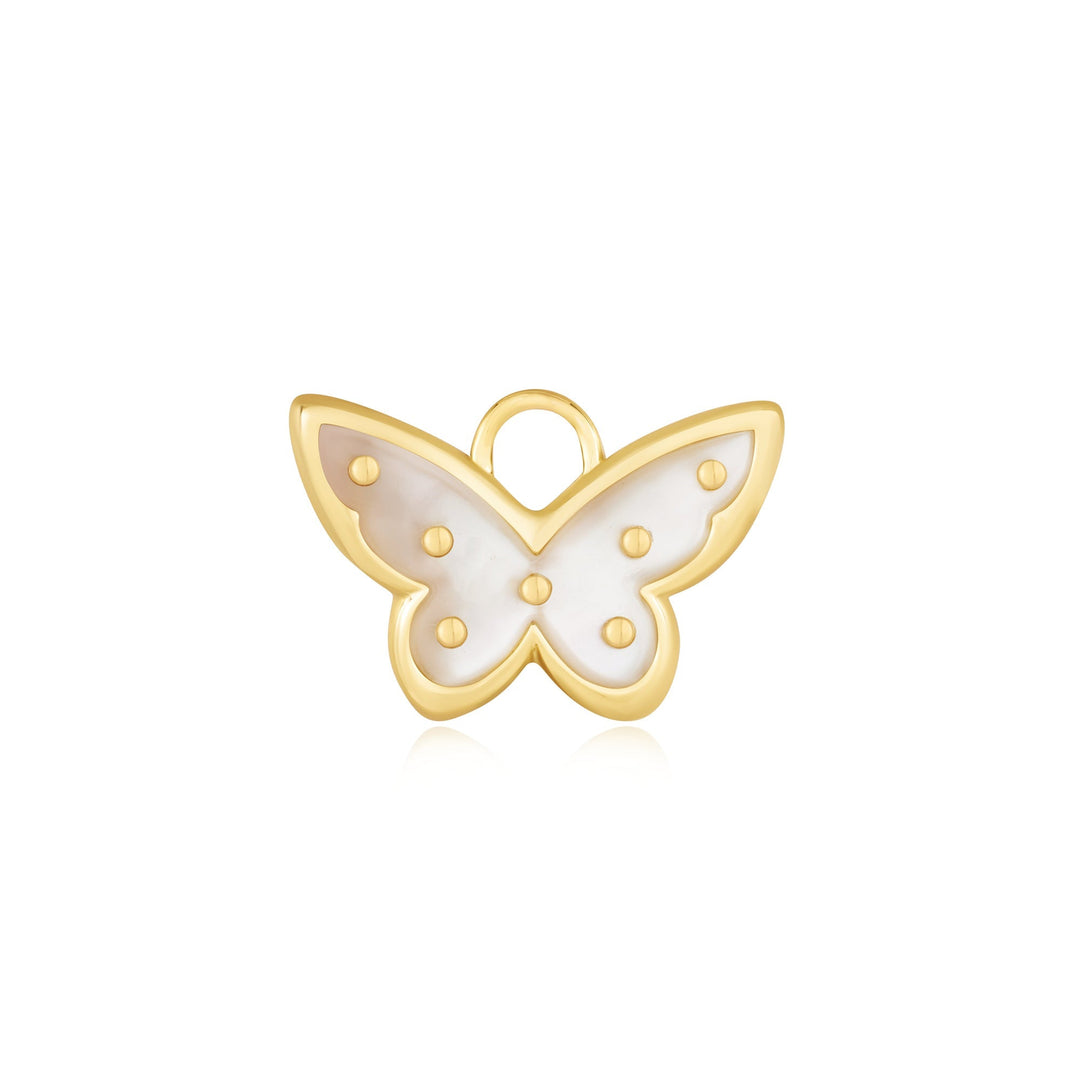 Gold Mother Of Pearl Butterfly Earring Charm - Ania Haie