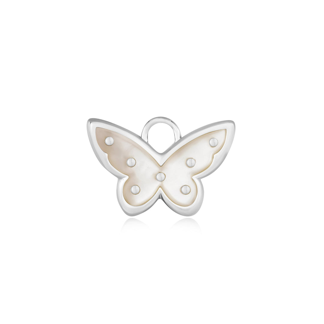 Silver Mother Of Pearl Butterfly Earring Charm - Ania Haie