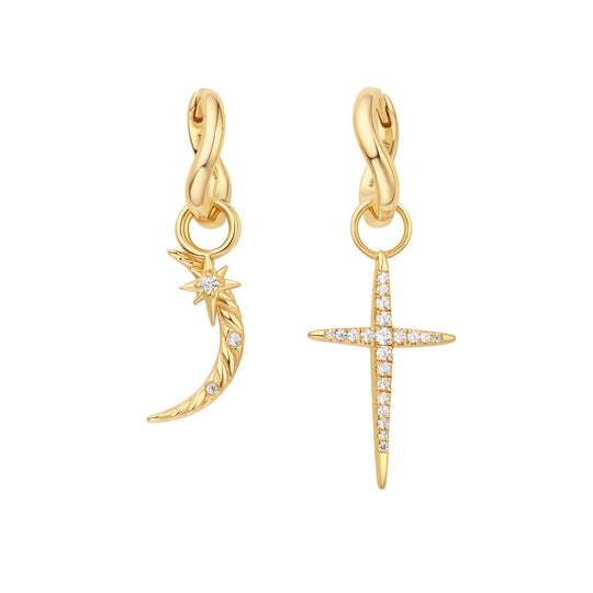 Gold Cross Earring Charm - Ania Haie