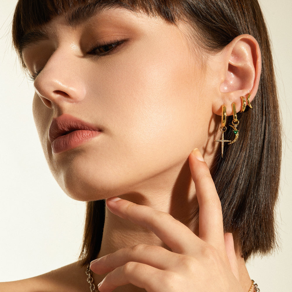 Gold Star Huggie Hoop Earrings - Ania Haie