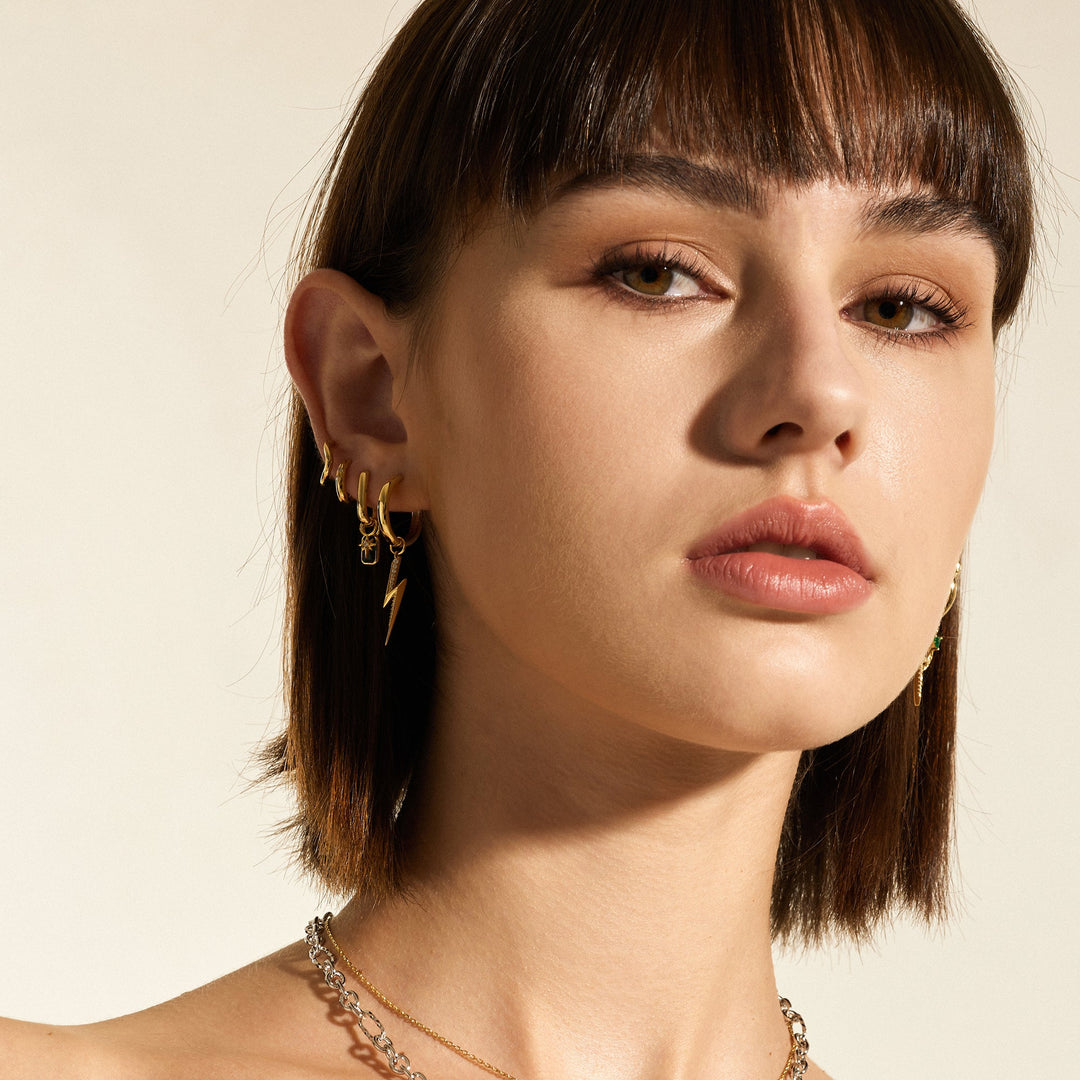 Gold Star Huggie Hoop Earrings - Ania Haie