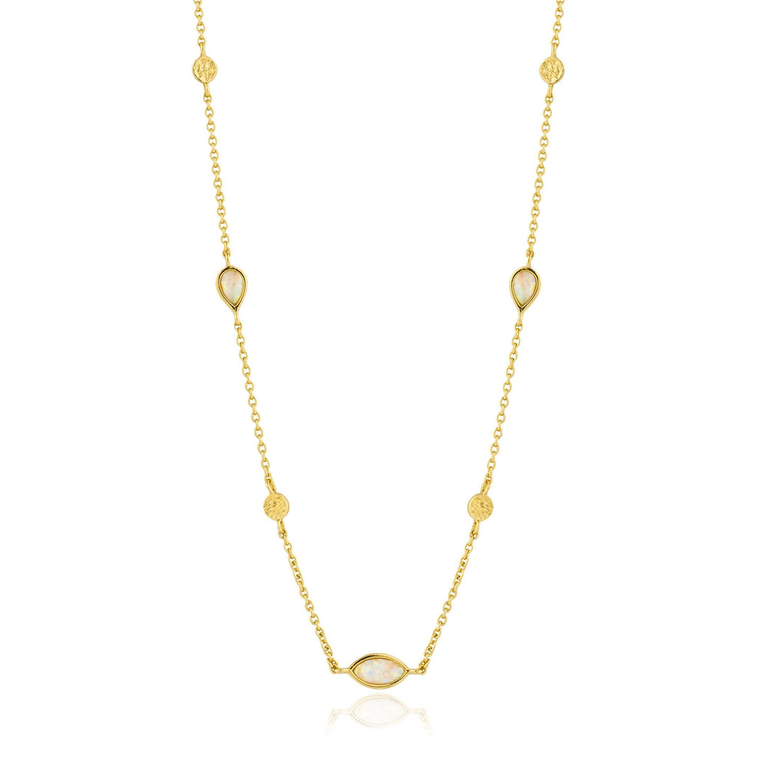Opal Colour Gold Necklace
