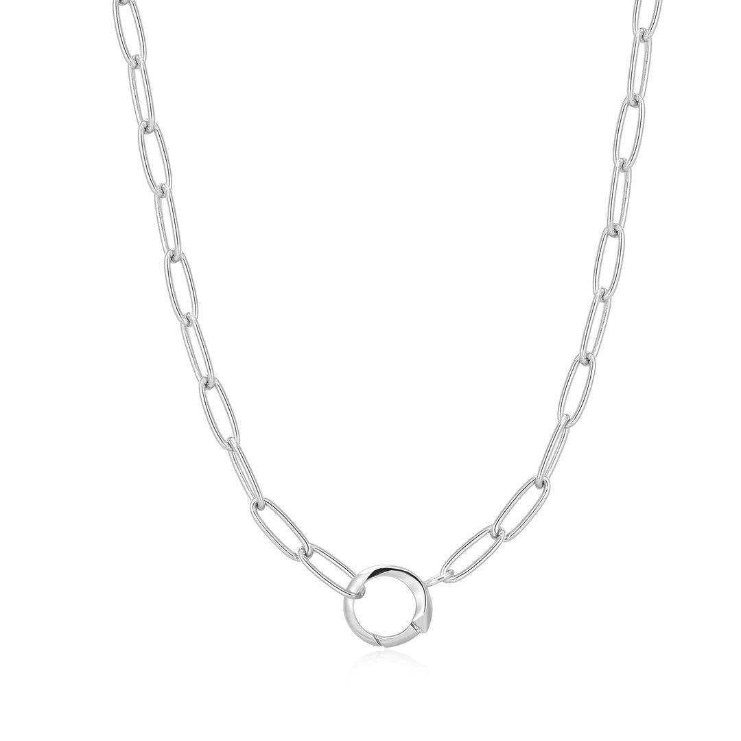 Silver Link Charm Chain Connector Necklace - Ania Haie