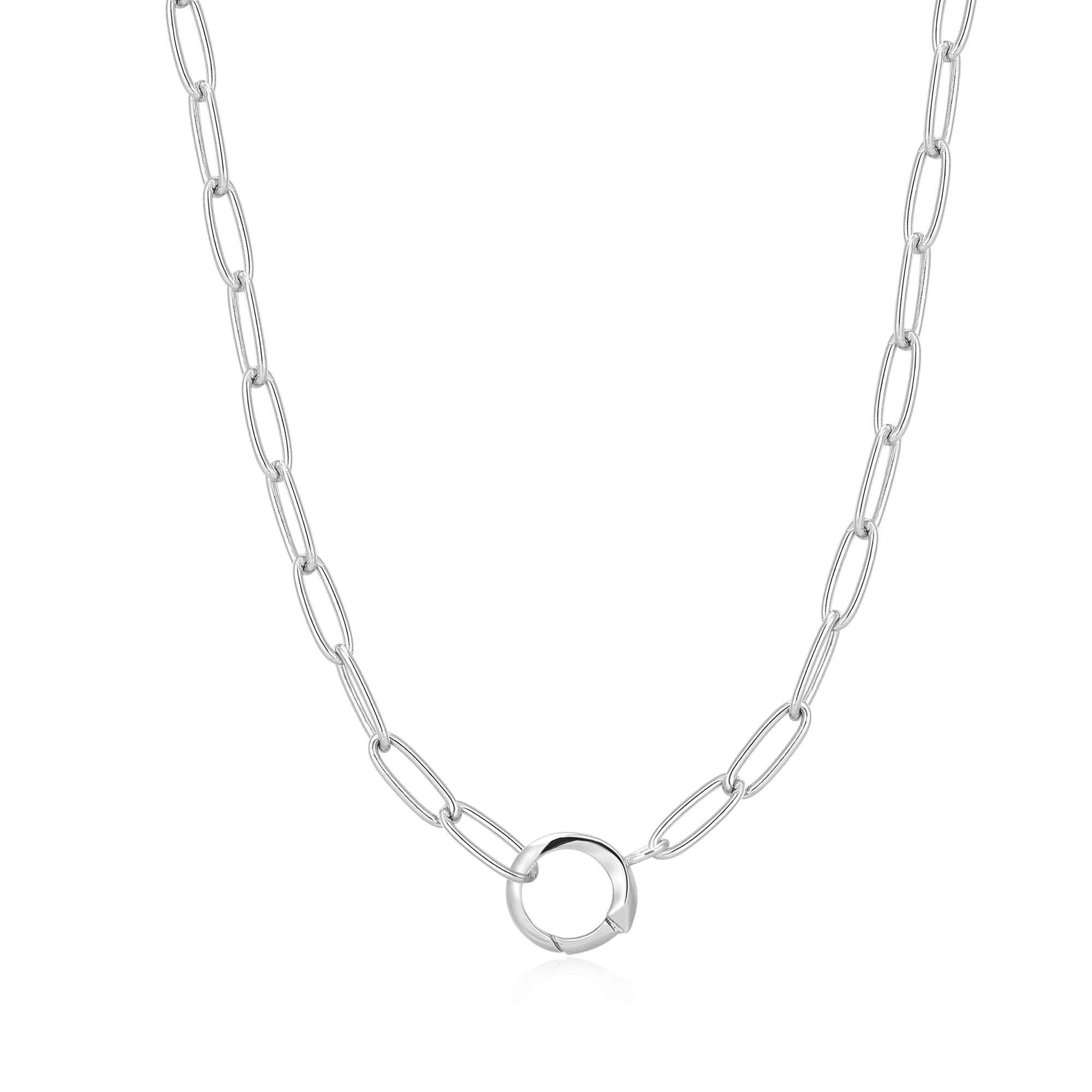 Silver Link Charm Chain Connector Necklace - Ania Haie