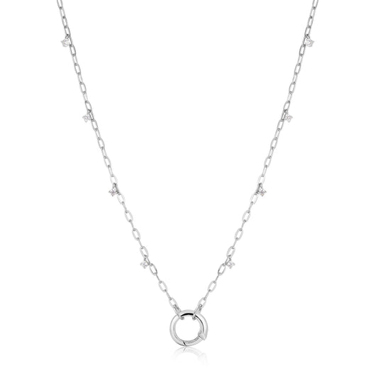 Silver Shimmer Chain Charm Connector Necklace - Ania Haie