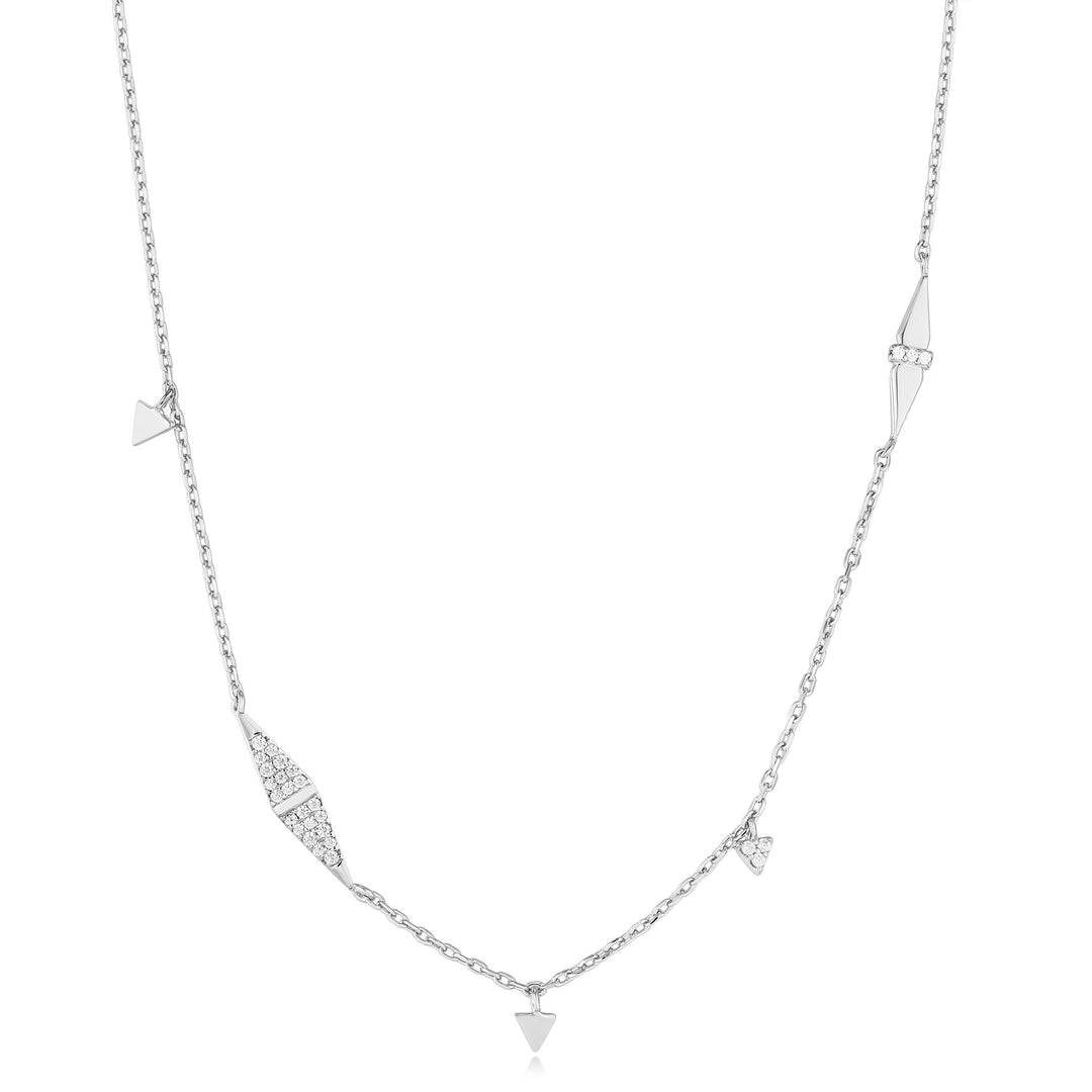 Silver Geometric Sparkle Chain Necklace - Ania Haie
