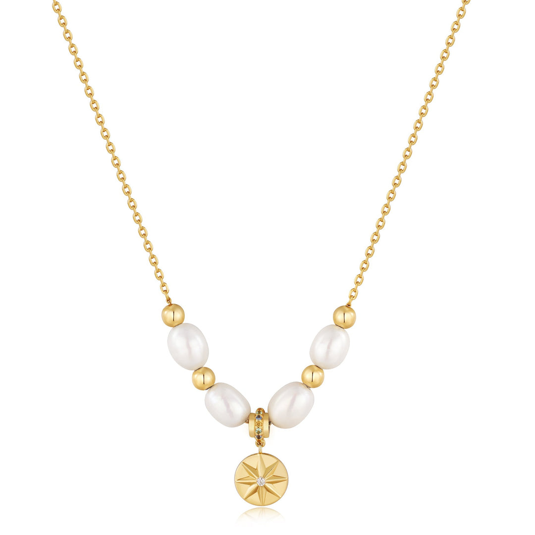 Gold Pearl Star Pendant Necklace - Ania Haie