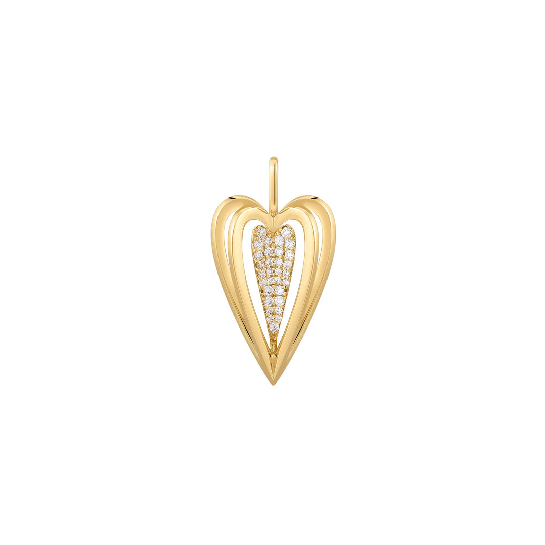 Gold Sculpted Heart Charm - Ania Haie