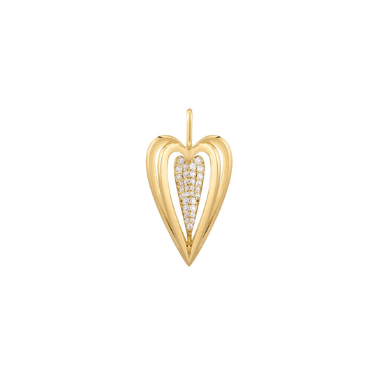 Gold Sculpted Heart Charm - Ania Haie