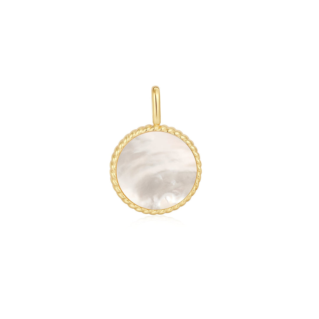 Gold Heart Enamel and Mother of Pearl Charm - Ania Haie