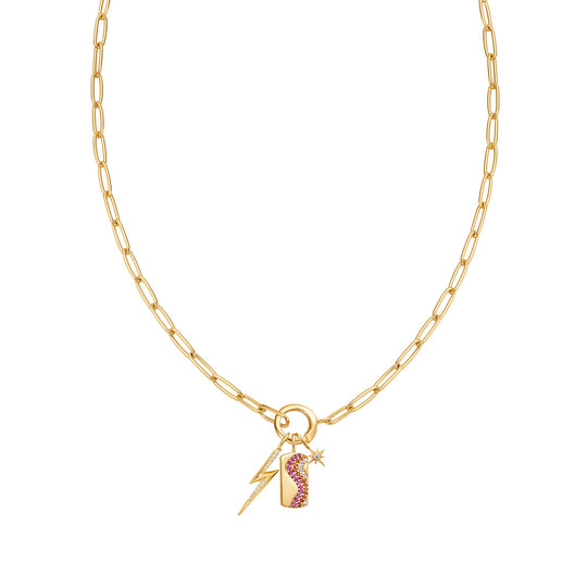 Gold Link Charm Chain Connector Necklace - Ania Haie