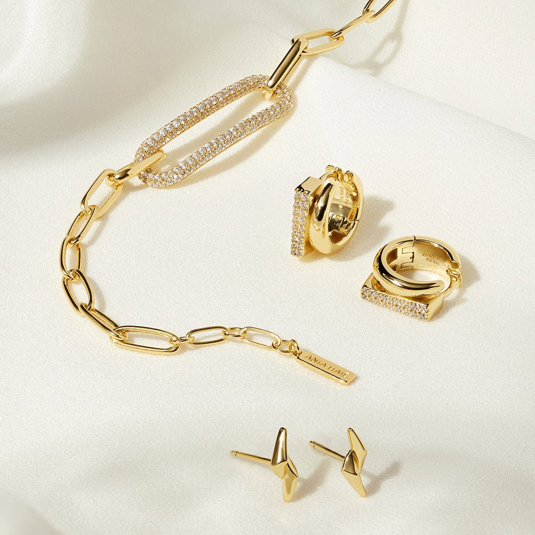 Gold Pavé Link Bracelet - Ania Haie