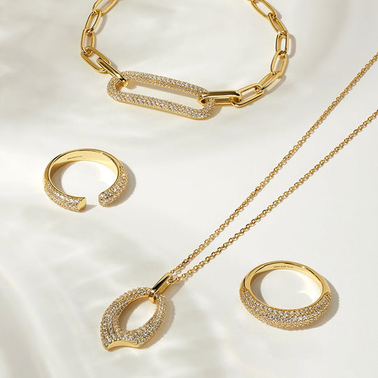 Gold Pavé Adjustable Ring - Ania Haie